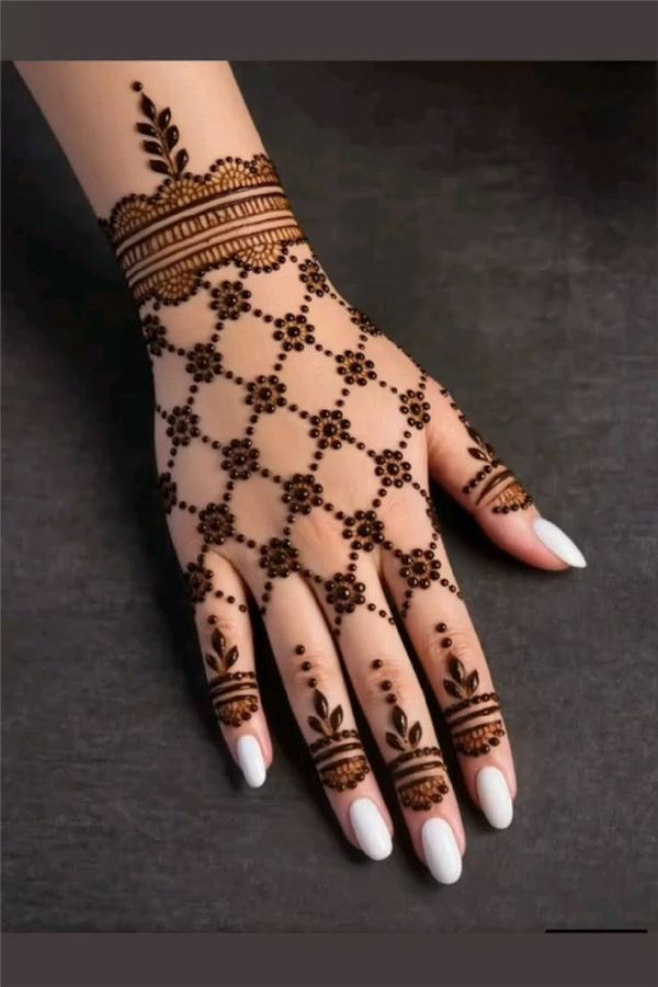 Dotted grid across the back of the hand